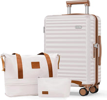 Hartschalenkoffer Mittelgroß Leicht Polycarbonate Rollen Set Beige
