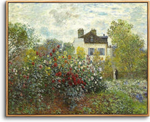 Vintage Leinwandbilder mit Holzrahmen Claude Monet Garten 20x25cm
