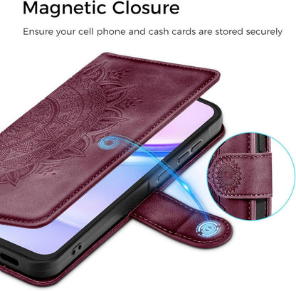 Samsung Galaxy A15 5G Lederhülle Weinrot Flip Wallet Case Standfunktion