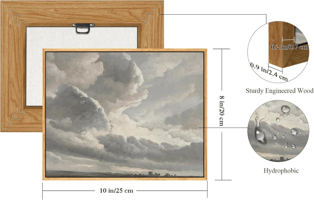 Vintage Leinwand Bilder Sonnenuntergang Landschaft 20x25 cm Holzrahmen