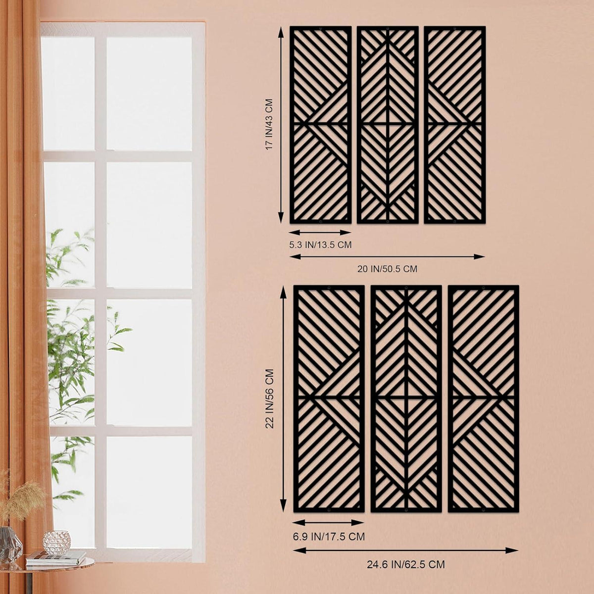 Minimalistische Geometrische Metall-Wanddekoration Set