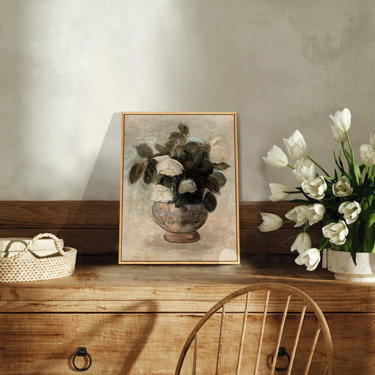 Vintage Leinwand Bilder mit Holzrahmen 20x25cm Wohnzimmer