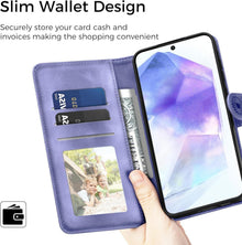 Samsung Galaxy A55 5G Lederhülle Wallet Case Prägung