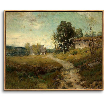 Vintage Leinwandbild mit Holzrahmen, 60x90 cm Landschaft