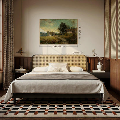 Vintage Leinwandbild mit Holzrahmen, 60x90 cm Landschaft