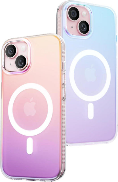 Hülle für iPhone 15 mit Magsafe fluoreszierender Farbverlauf