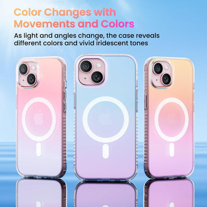 Hülle für iPhone 15 mit Magsafe fluoreszierender Farbverlauf