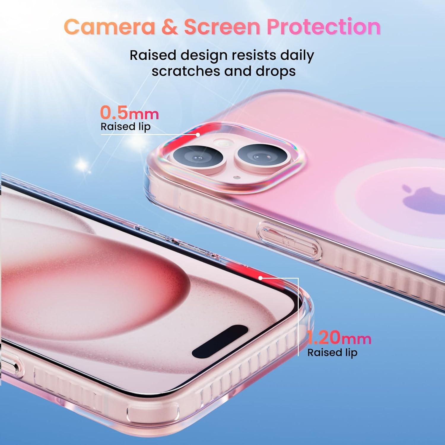 ORNARTO iPhone 15 Hülle mit Magsafe [Fluoreszierender