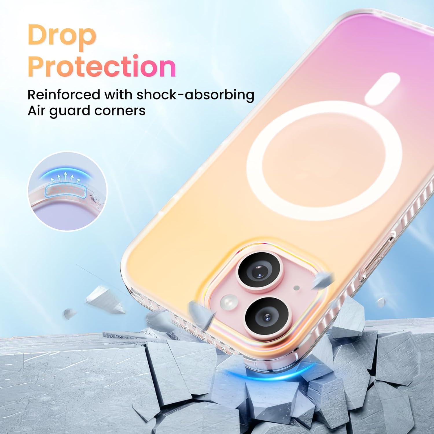 ORNARTO Hue iPhone 15 Hülle Magsafe kompatibel, Fluoreszierender