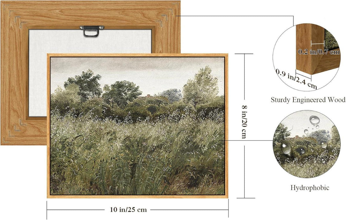 Vintage Leinwandbilder mit Holzrahmen 20x25cm Natur Landschaft Kunst