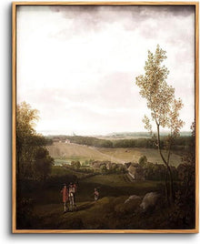 Vintage Leinwandbild mit Holzrahmen Natur Landschaft 20x25 cm