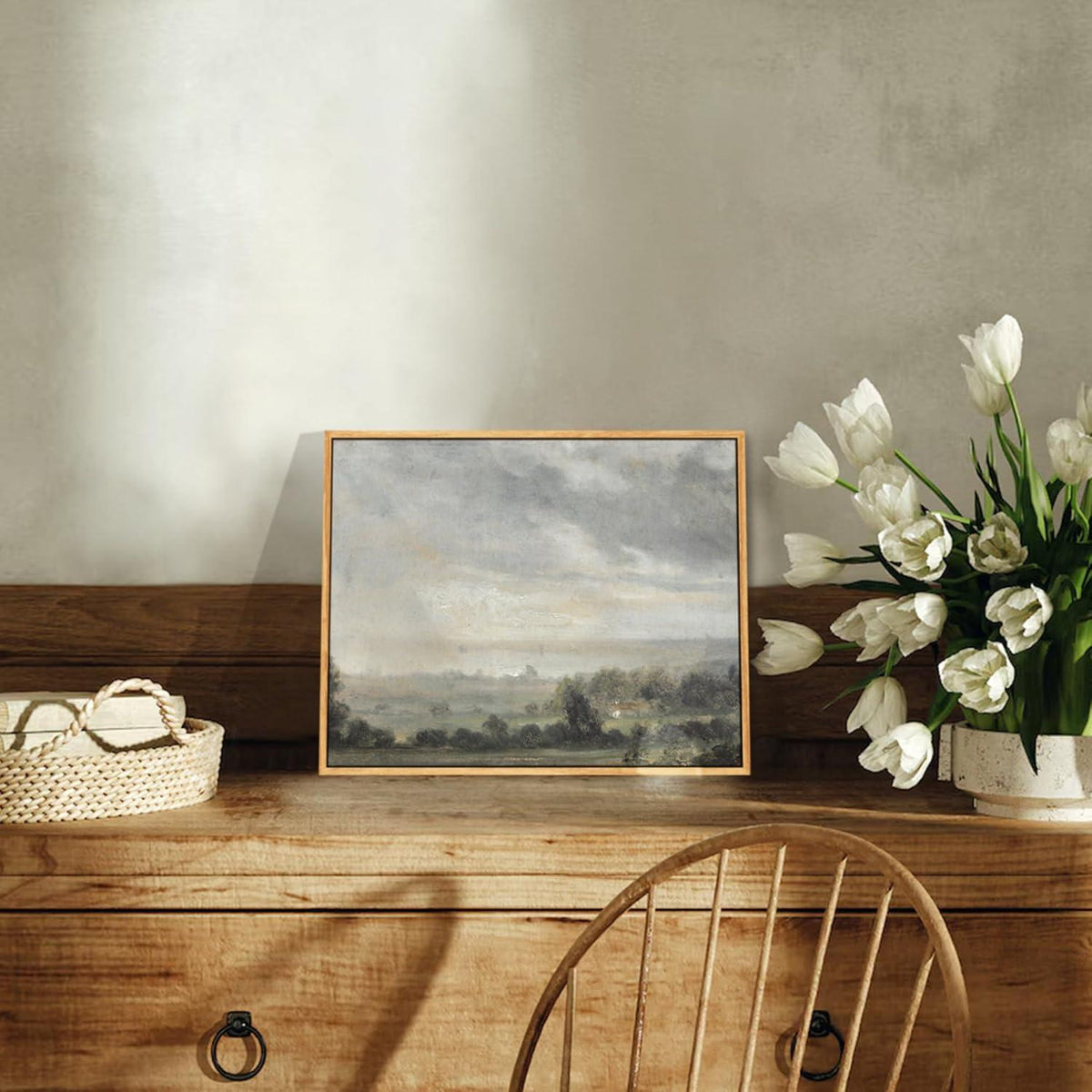 Vintage Leinwandbilder Holzrahmen 20x25 cm Wohnzimmer Natur
