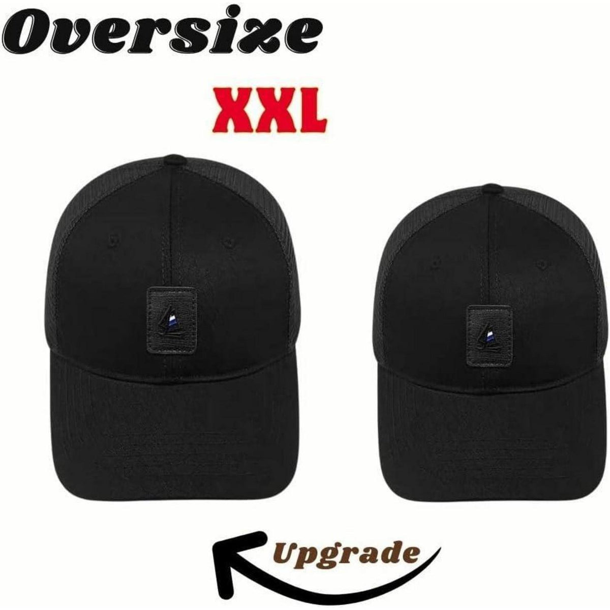 XXL Baseball Cap Herren Mesh Atmungsaktiv Verstellbar Schwarz