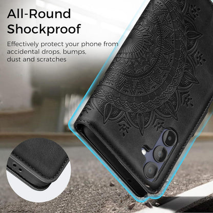 Lederhülle Samsung Galaxy A15 5G/4G Wallet Case Schwarz