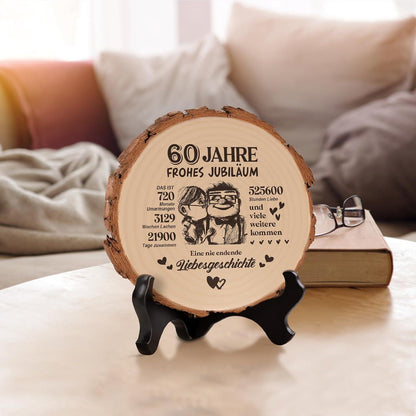 Holzplakette 60. Hochzeitstag Geschenk für Sie & Ihn