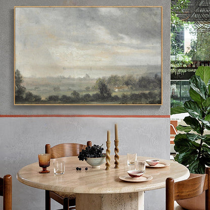 Vintage Leinwandbild mit Holzrahmen, 60x90 cm Naturlandschaft