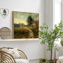 Vintage Leinwand Bild mit Rahmen 30x40 cm, Wanddeko Natur