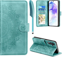 Samsung Galaxy A55 5G Lederhülle Flip Wallet Case Grün