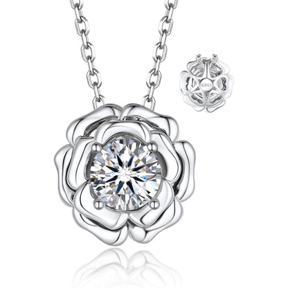 Halskette Herz Moissanite 1 Karat Silber 925 Rosegold Geschenk für Frauen