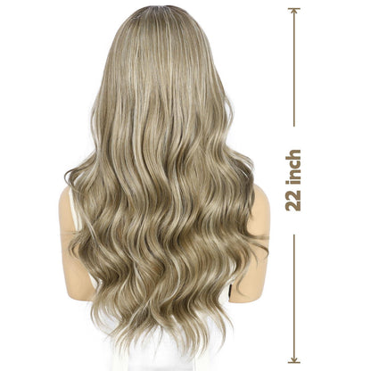 Braune Körperwellen Lace Front Perücke 22 Zoll Synthetisch