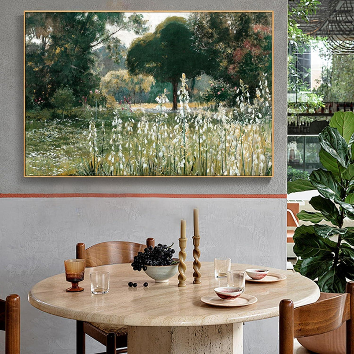 Vintage Leinwandbild mit Holzrahmen, 60x90 cm Landschaft