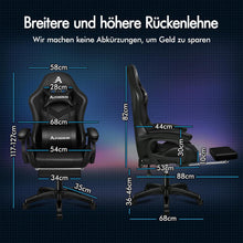 Gaming Stuhl Racing LED RGB Beleuchtung Massage Fußstütze
