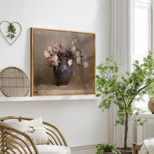 Vintage Leinwand Bilder Rosen in Vase, Holzrahmen 30x40 cm