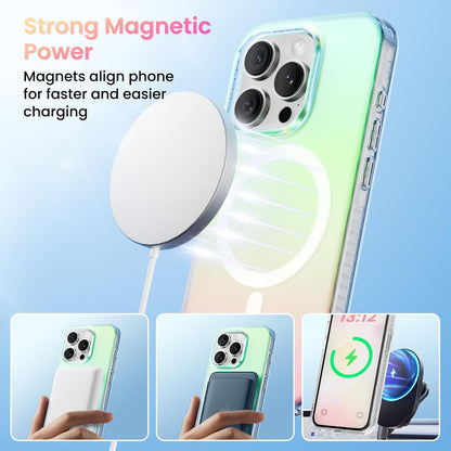iPhone 15 Pro Hülle [Fluoreszierender Farbverlauf] [Anti-Vergilbung] 6.1 Zoll
