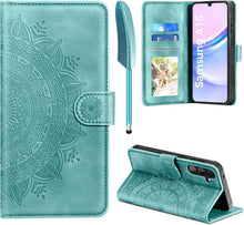Samsung Galaxy A15 5G/4G Leder Flip Wallet Hülle Grün