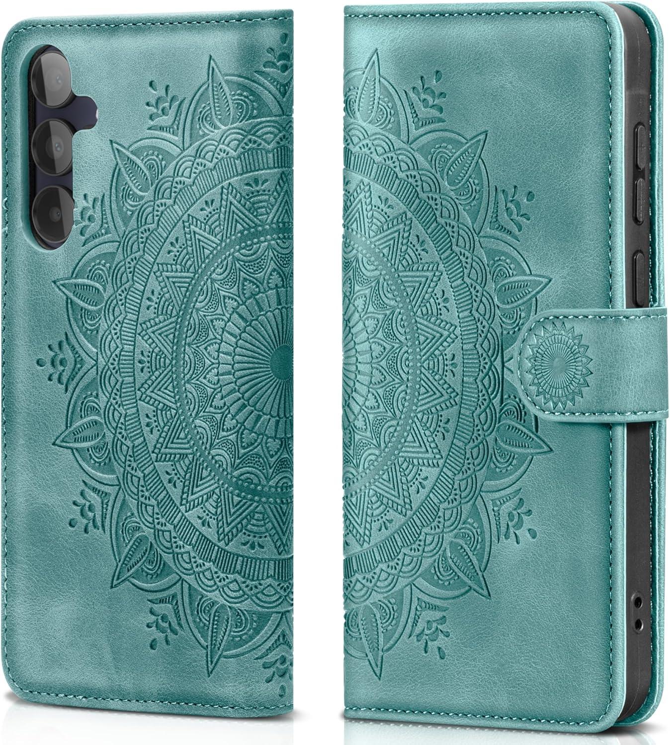 Lederhülle für Samsung Galaxy A15 5G/4G Flip Wallet Grün