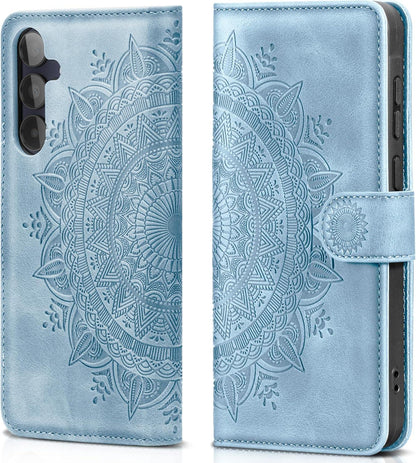 Lederhülle Samsung Galaxy A15 5G/4G Flip Wallet Himmelblau
