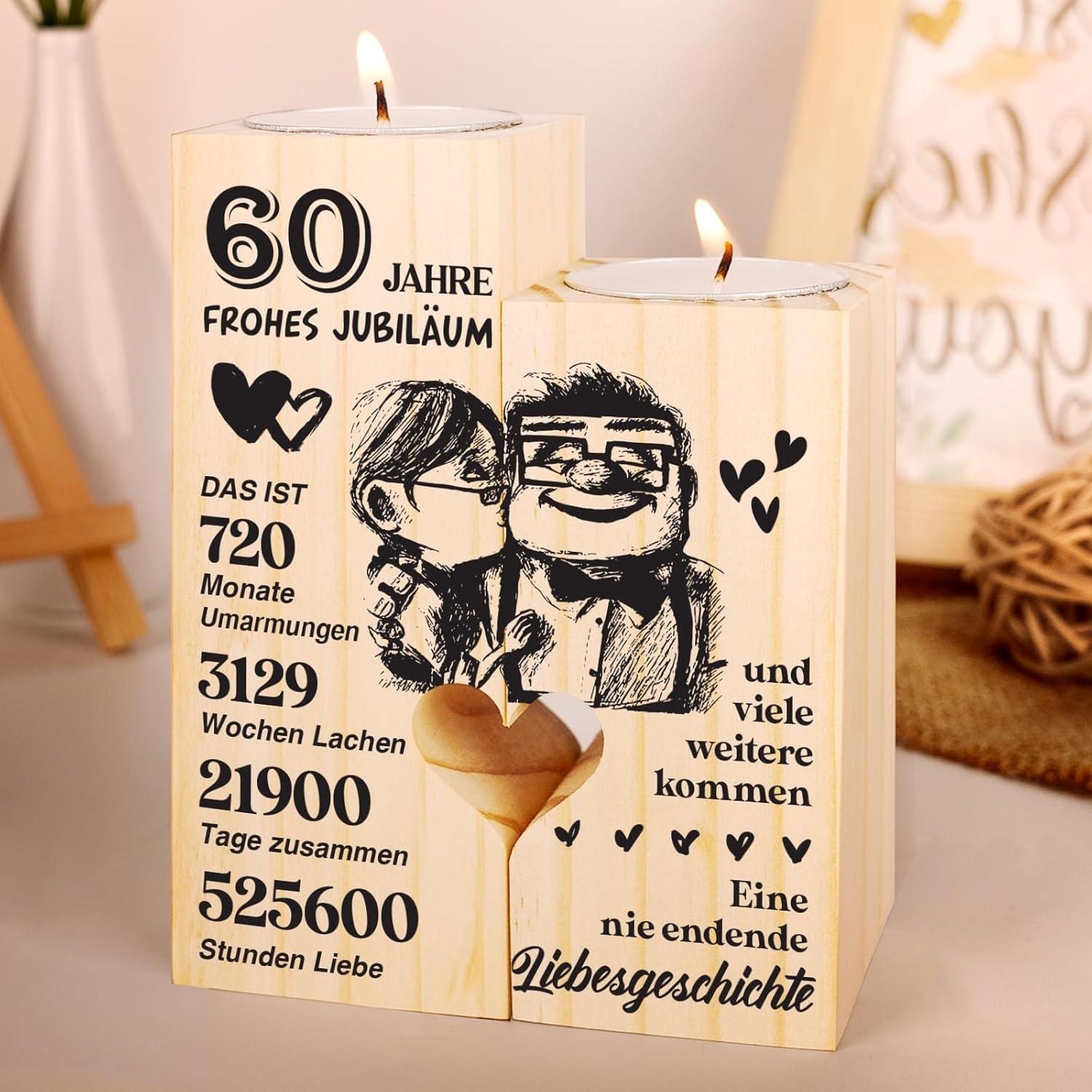 Kerzenständer Diamantene Hochzeit 60. Geburtstag Geschenk