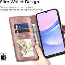 Samsung Galaxy A15 5G Flip Wallet Lederhülle Rose Gold
