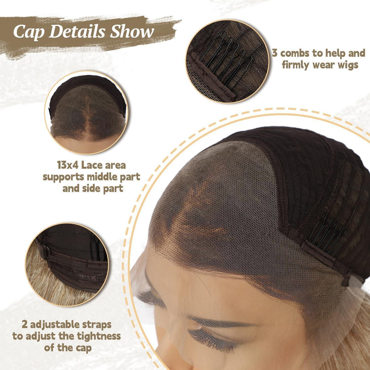 Blonde Körperwelle Lace Front Perücke 22 Zoll Synthetisch