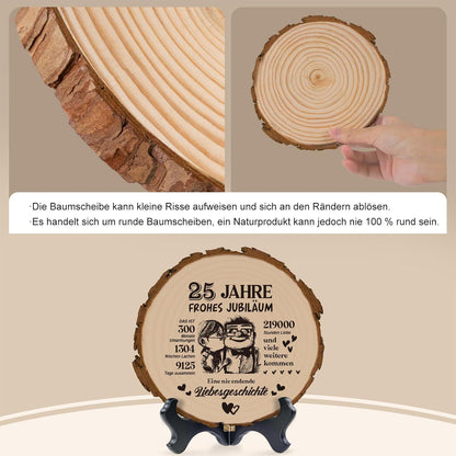 Holzplakette 25 Hochzeitstag Geschenk Silberhochzeit Deko