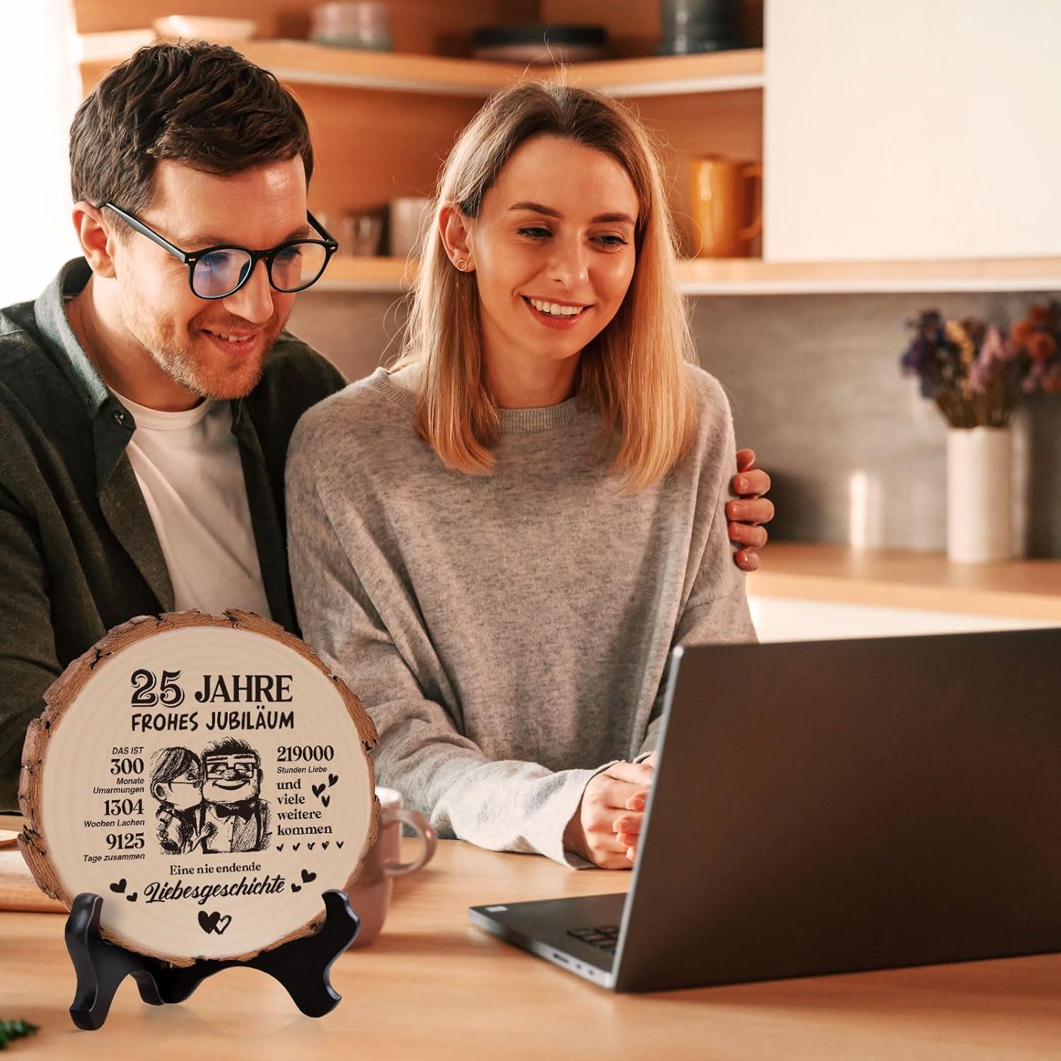 Silberhochzeit Geschenk Holzplakette 25 Hochzeitstag Deko für Paare