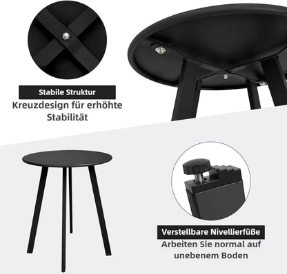 Fokebel Outdoor Beistelltisch Metall Stahl Wasserfest Garten Schwarz