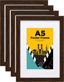 Modernes A5 Bilderrahmen Set 4-teilig Acrylglas Verbundholz Tisch