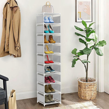 esonstyle 10 Ebenen Metall Schuhregal schmal Platz Sparende