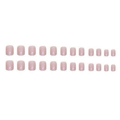 24 Stück Metallic Nägl für Frauen, Einfarbig, Eckig, Glossy Kunstnägel, Pink, Künstliche Nägel