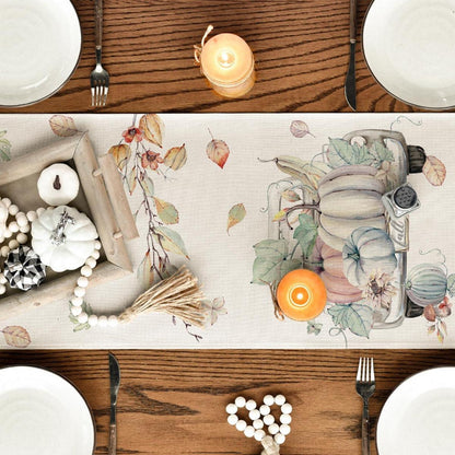 Artoid Mode Aquarell Kürbis Herbst Tischläufer 40x240 cm Beige