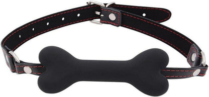 Silikon Mundknebel Schwarz Hundeknochen SM Ball Gag BDSM Erotik