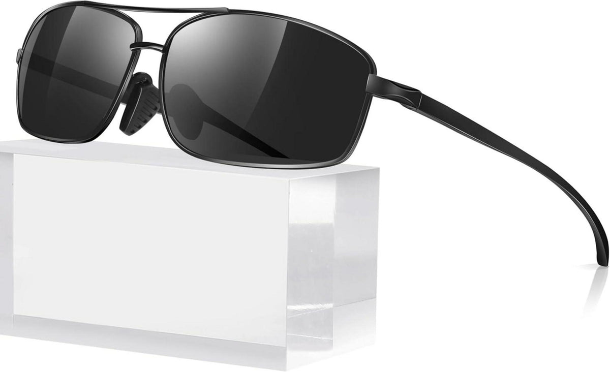 Polarisierte UV400 Herren Sonnenbrille Al-Mg Metallrahmen Feder