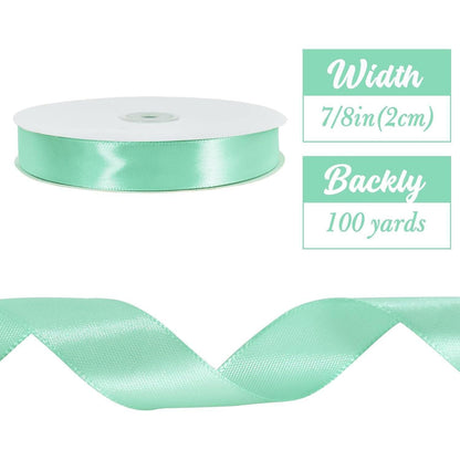 Satinband türkis, 2,2 cm x 91 m – Vielseitiges Dekorationsband