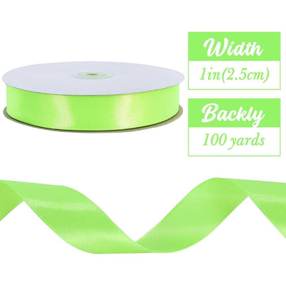 Satinband 2,5 cm Neongrün – 91 m Geschenkband