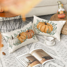 Orange Herbst Kürbisse Kissenbezüge 2er Set 30x50cm