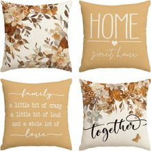 Herbst Kissenbezüge Blumen Set 45x45 cm 4er Together Family
