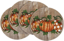 Herbstliches 4er Set Platzsets Tischdekoration 37cm Rund Braun