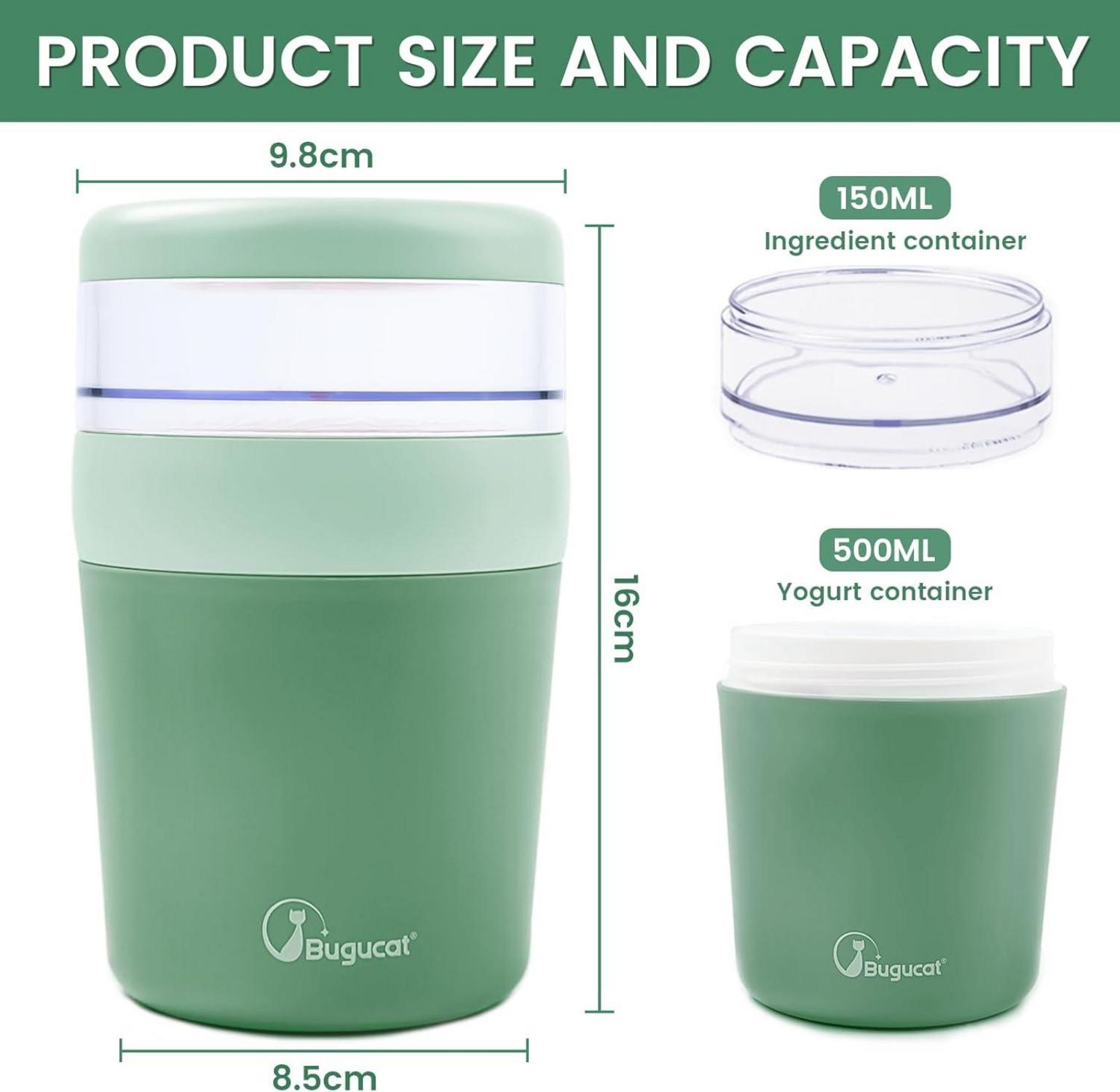 Bugucat Müslibecher to Go 500ml+150ml, Joghurtbecher