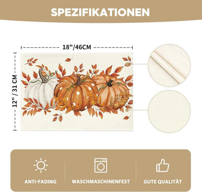Herbst Orange Kürbisse Tischsets 6er Set 30x45cm Artoid Mode